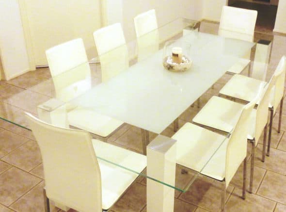 Glass Centre Frosted Table